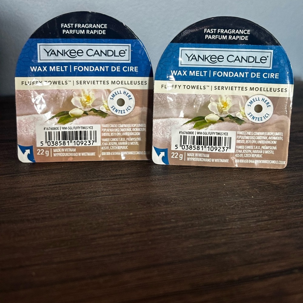 Yankee Candle Single Wax Melt, Fluffy Towels 🧺 2x